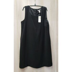 Chicos Platinum Iolite Sleeveless Black Dress, Size 3 XL, Polyester Shift Style